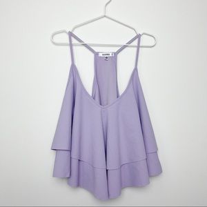 Lavender Ruffle Tank Crop Top